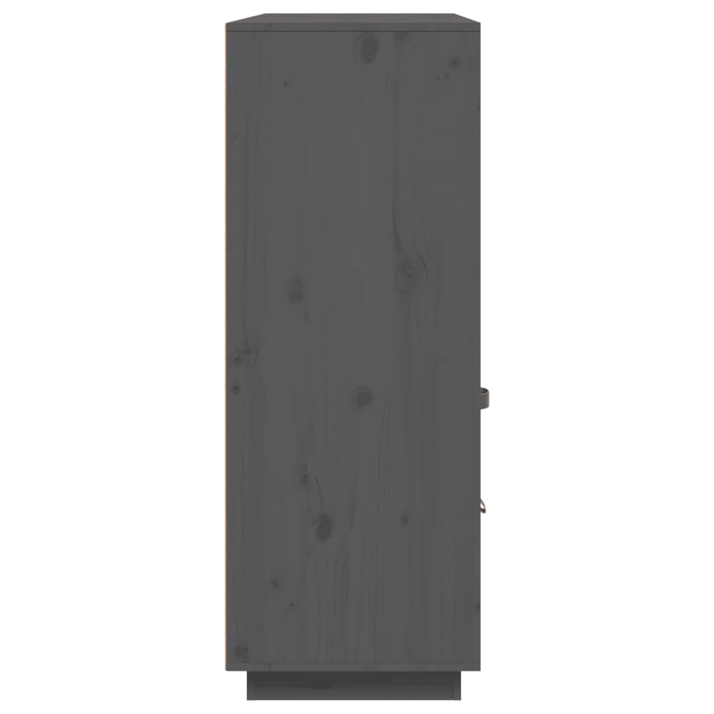 Highboard Grey 100x40x108.5 cm Solid Wood Pine