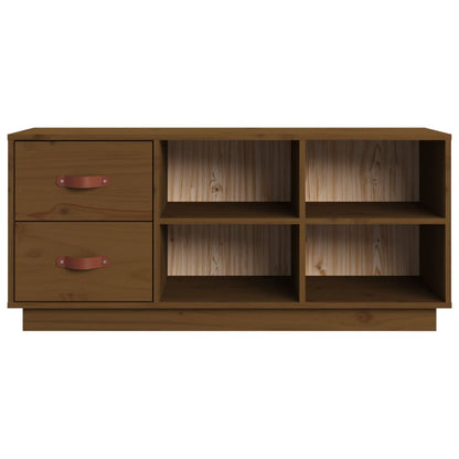 Shoe Bench Honey Brown 100x34x45 cm Solid Wood Pine