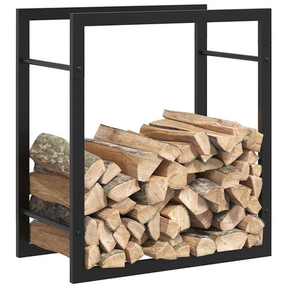 Firewood Rack Matt Black 19.7"x11"x22" Steel