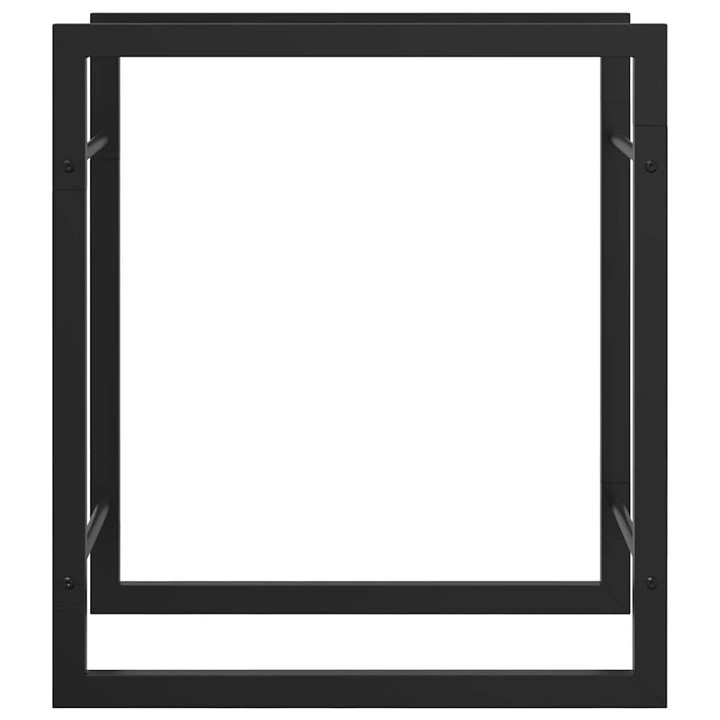 Firewood Rack Matt Black 19.7"x11"x22" Steel