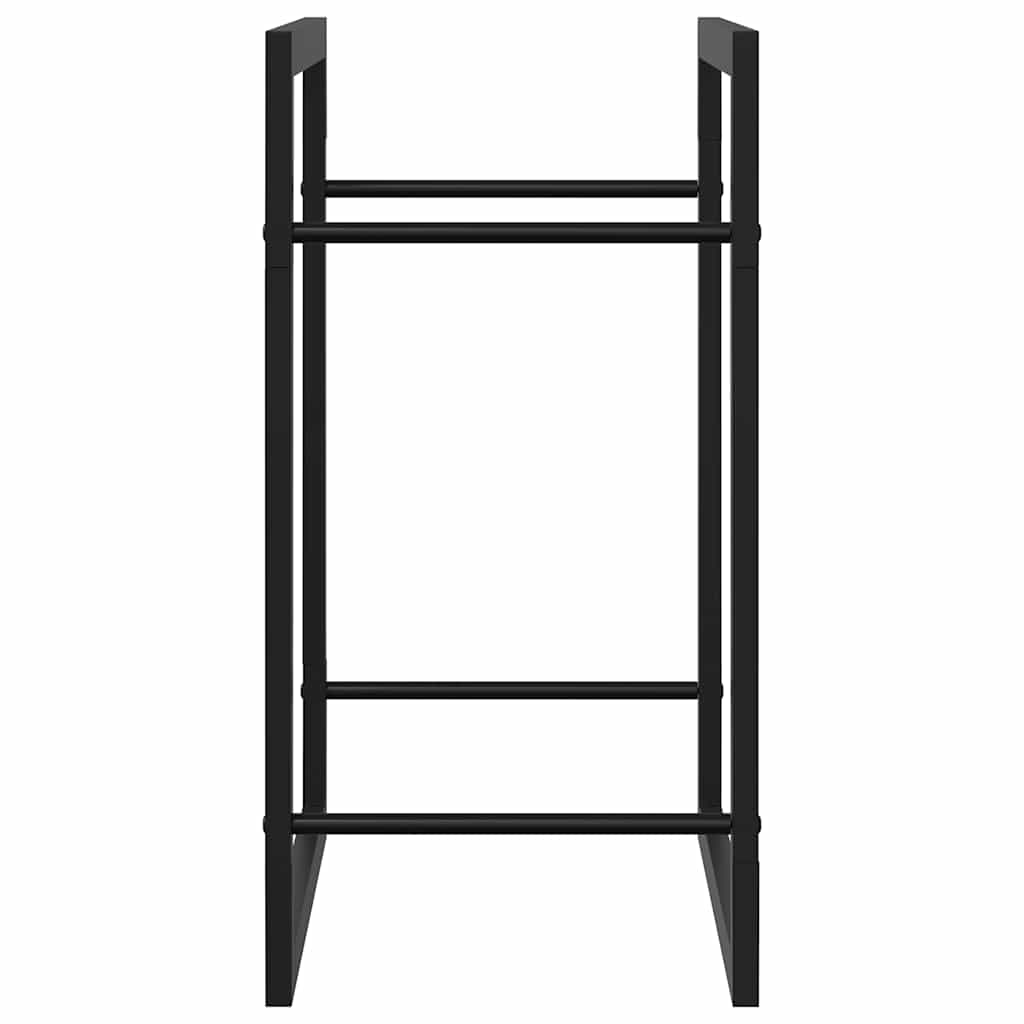 Firewood Rack Matt Black 19.7"x11"x22" Steel