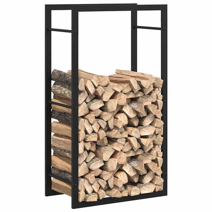 Firewood Rack Matt Black 50x28x94 cm Steel