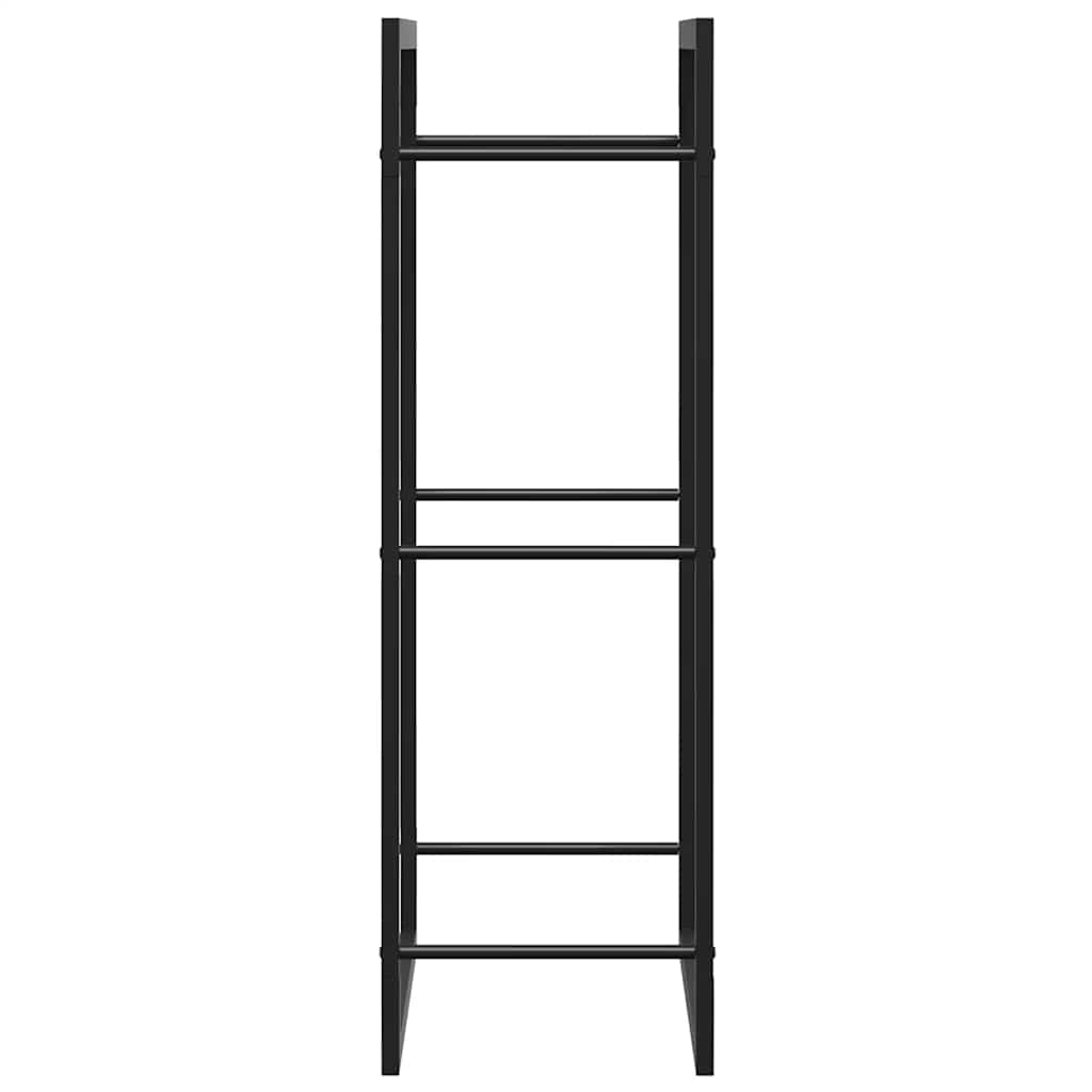 Firewood Rack Matt Black 50x28x94 cm Steel