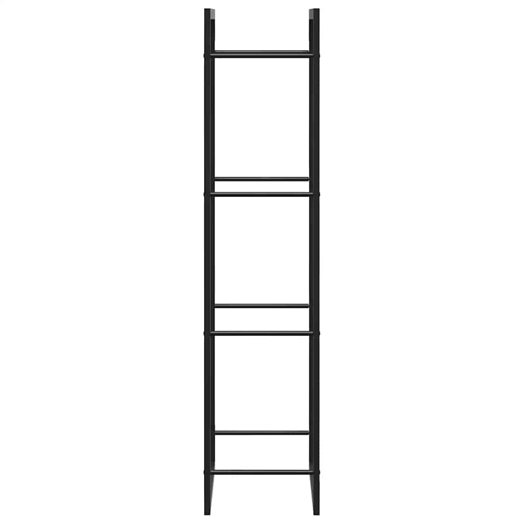 Firewood Rack Matt Black 50x28x132 cm Steel