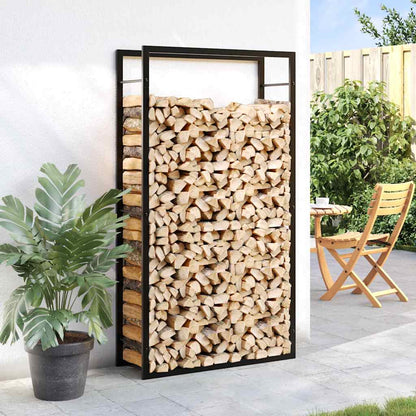 Firewood Rack Matt Black 31.5x11.0x60.6" Steel