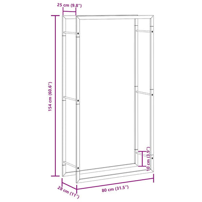 Firewood Rack Matt Black 31.5x11.0x60.6" Steel
