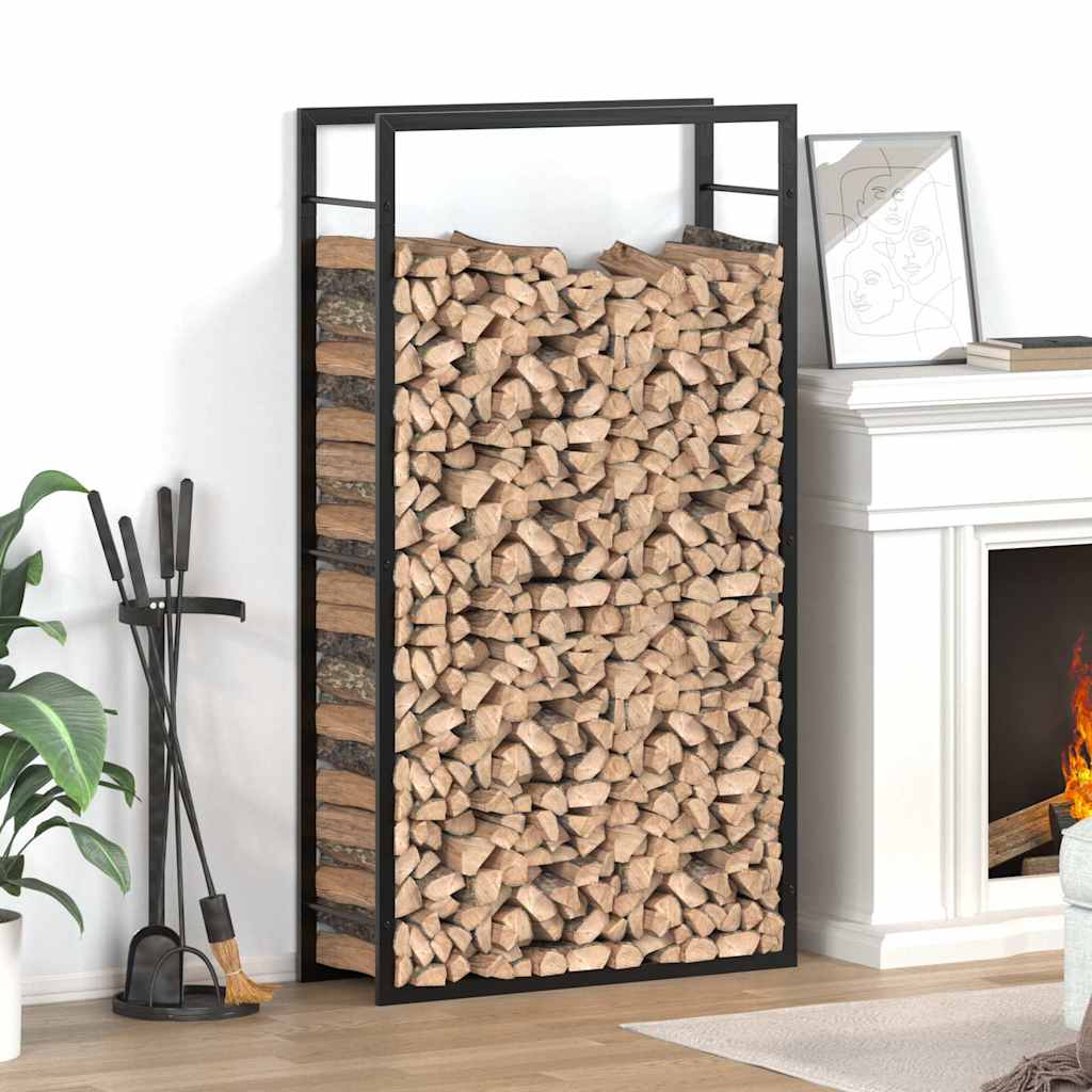 Firewood Rack Matt Black 31.5x11.0x60.6" Steel