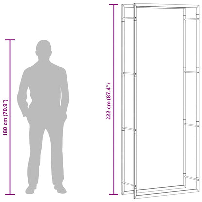 Firewood Rack Matt Black 31.5x11.0x87.4" Steel
