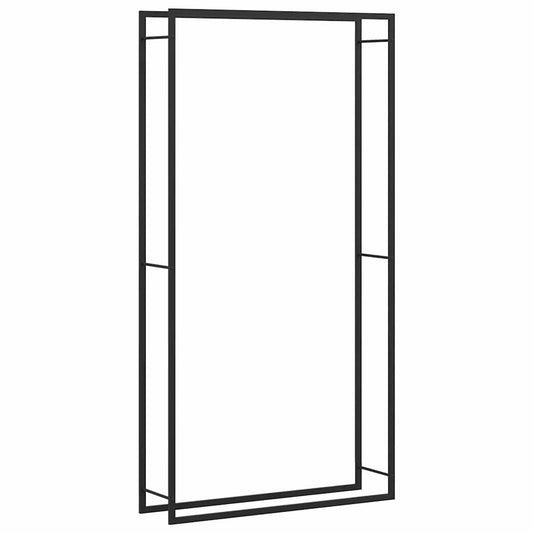 Firewood Rack Matt Black 110x28x214 cm Steel