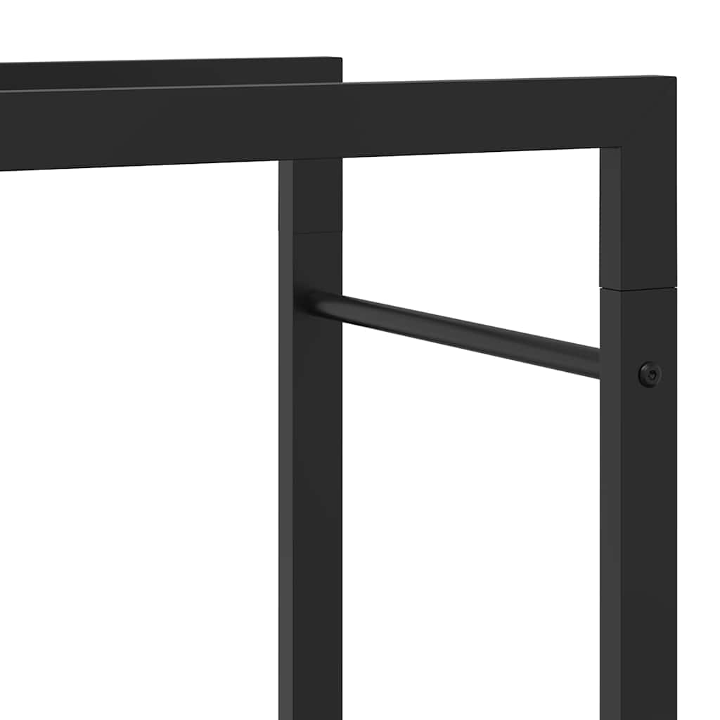 Firewood Rack Matt Black 110x28x214 cm Steel