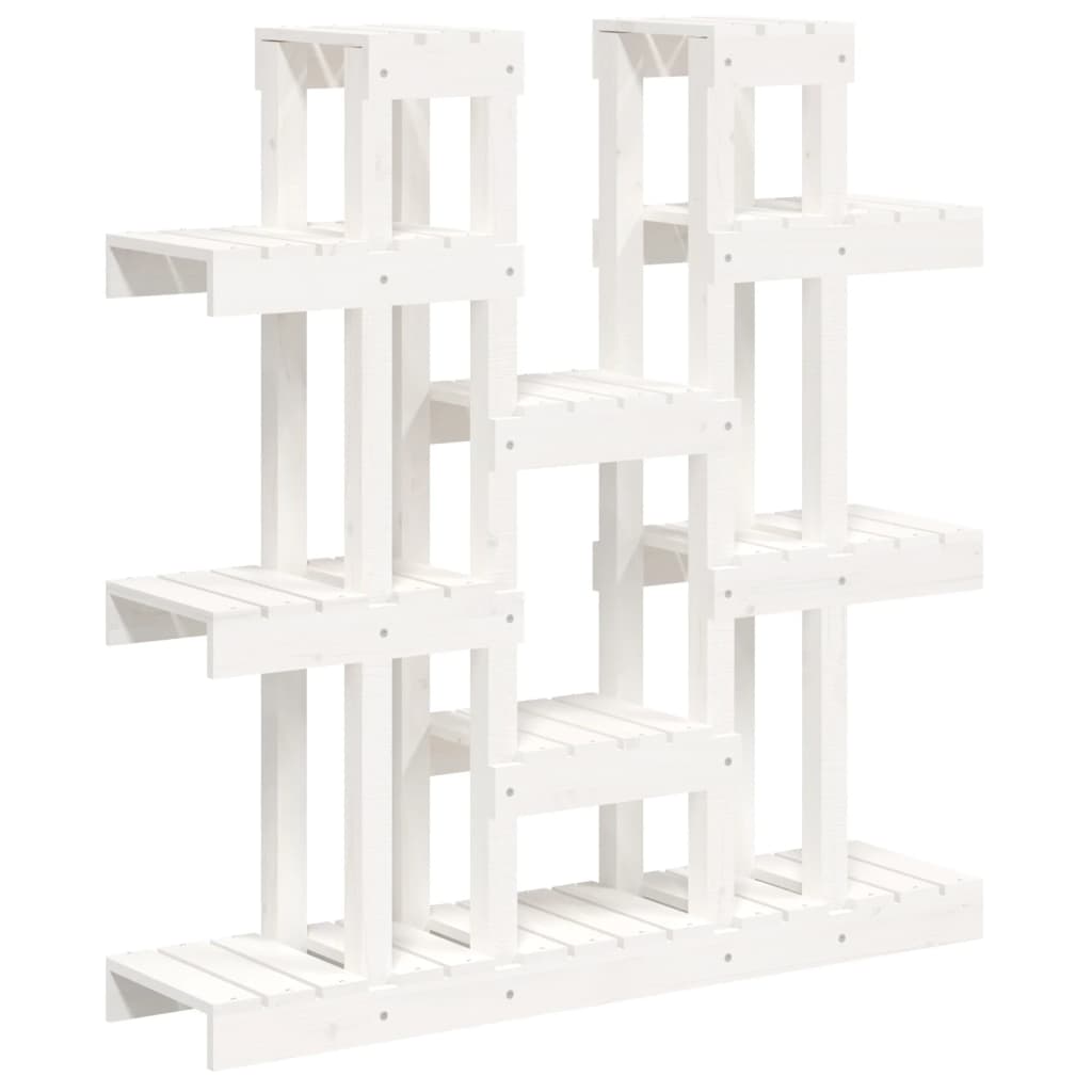 Plant Stand White 104.5x25x109.5 cm Solid Wood Pine