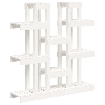 Plant Stand White 104.5x25x109.5 cm Solid Wood Pine