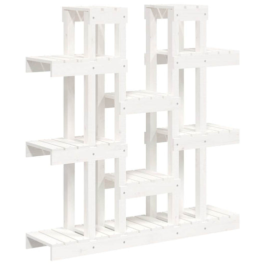 Plant Stand White 104.5x25x109.5 cm Solid Wood Pine