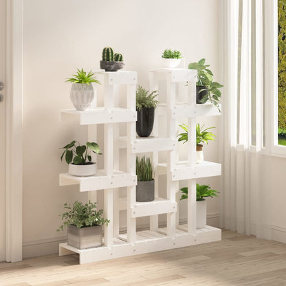Plant Stand White 104.5x25x109.5 cm Solid Wood Pine