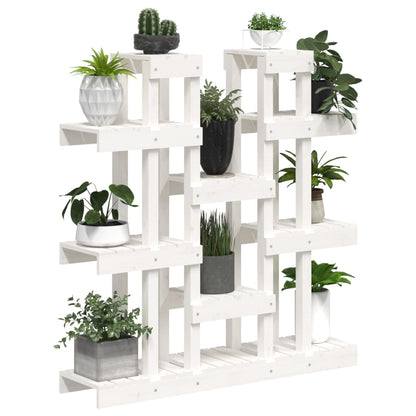 Plant Stand White 104.5x25x109.5 cm Solid Wood Pine