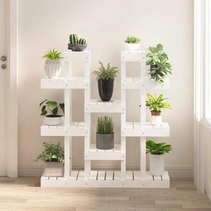 Plant Stand White 104.5x25x109.5 cm Solid Wood Pine
