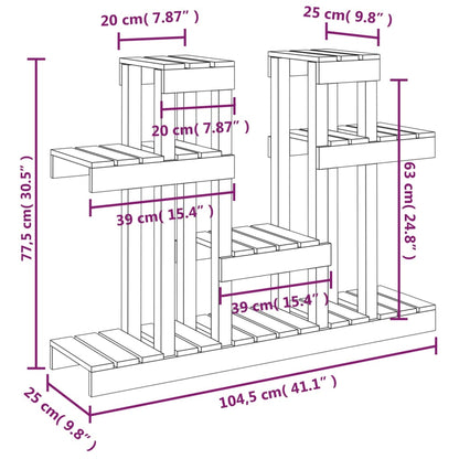 Plant Stand 104.5x25x77.5 cm Solid Wood Pine
