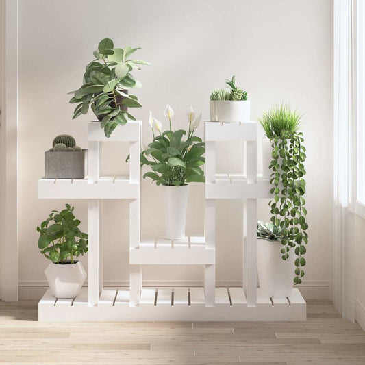 Plant Stand White 104.5x25x77.5 cm Solid Wood Pine