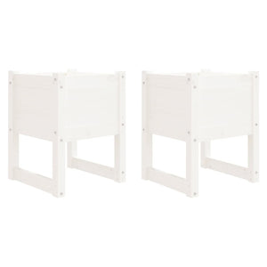 Planters 2 pcs White 40x40x52.5 cm Solid Wood Pine