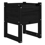 Planters 2 pcs Black 40x40x52.5 cm Solid Wood Pine