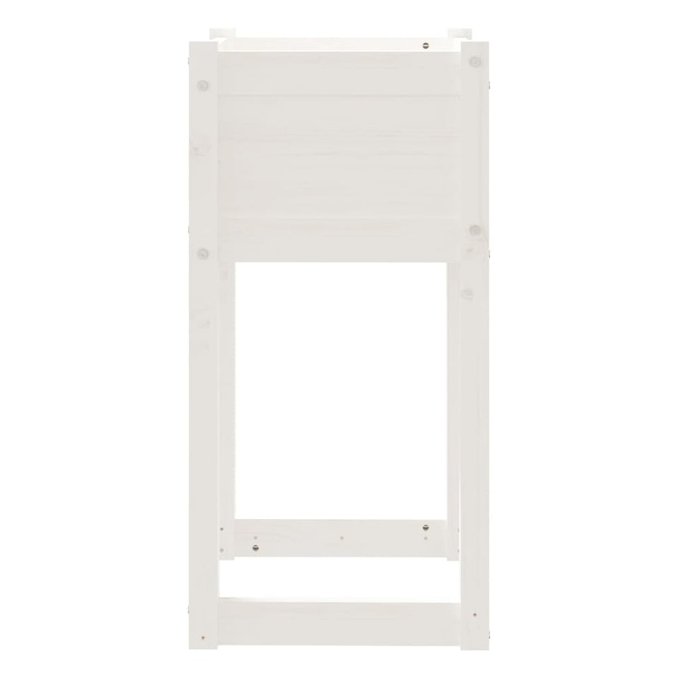 Planters 2 pcs White 40x40x81 cm Solid Wood Pine