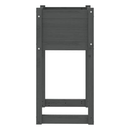 Planter Grey 40x40x81 cm Solid Wood Pine