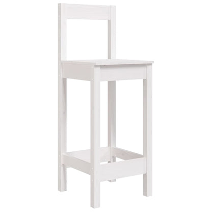 Bar Chair | Set of 2 | White | Solid pine wood | Large | Durable