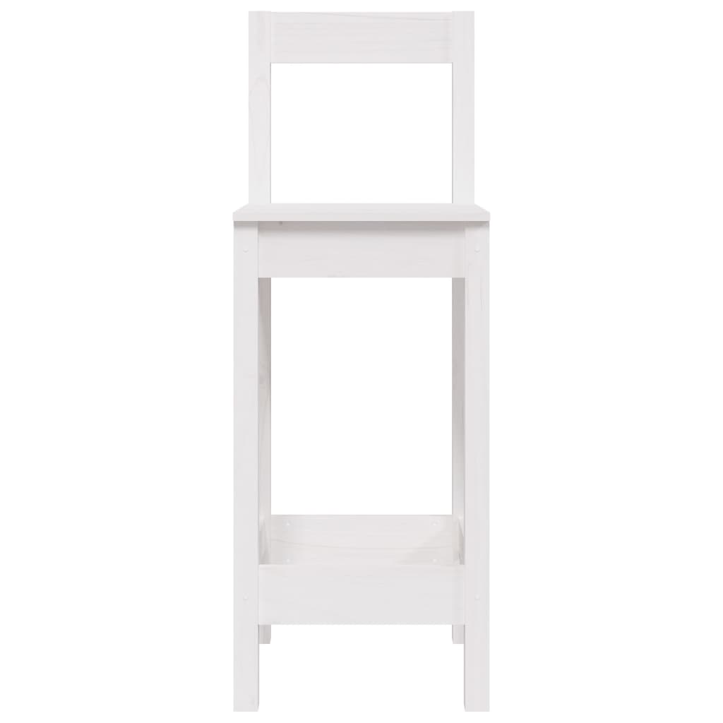 Bar Chair | Set of 2 | White | Solid pine wood | Large | Durable