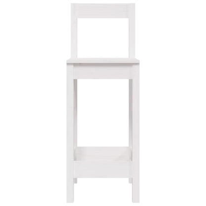 Bar Chair | Set of 2 | White | Solid pine wood | Large | Durable