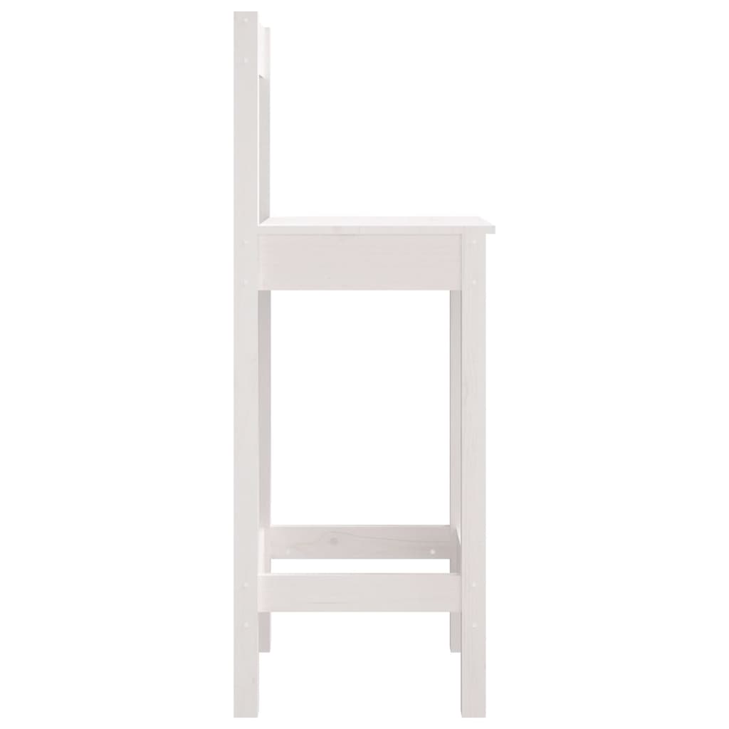 Bar Chair | Set of 2 | White | Solid pine wood | Large | Durable