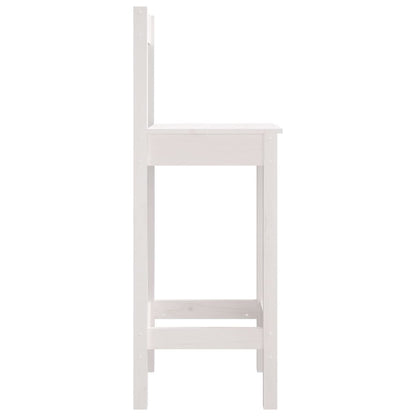 Bar Chair | Set of 2 | White | Solid pine wood | Large | Durable