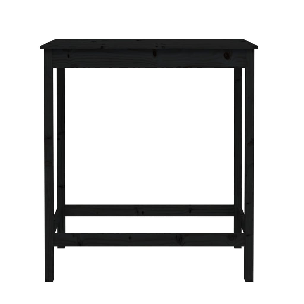 Bar Table Black 100x50x110 cm Solid Wood Pine