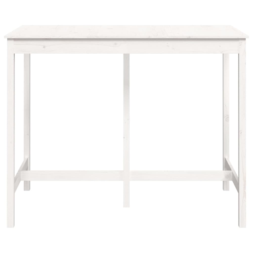 Bar Table White 140x80x110 cm Solid Wood Pine