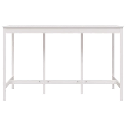 Bar Table White 180x80x110 cm Solid Wood Pine