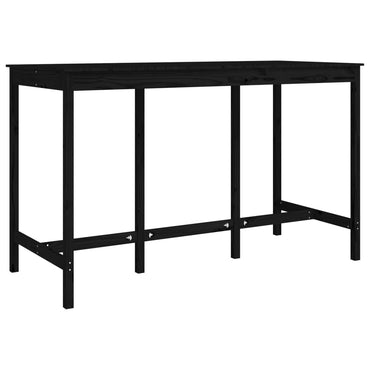 Bar Table Black 180x80x110 cm Solid Wood Pine