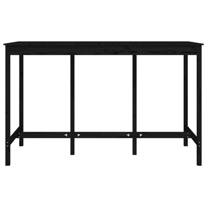 Bar Table Black 180x80x110 cm Solid Wood Pine