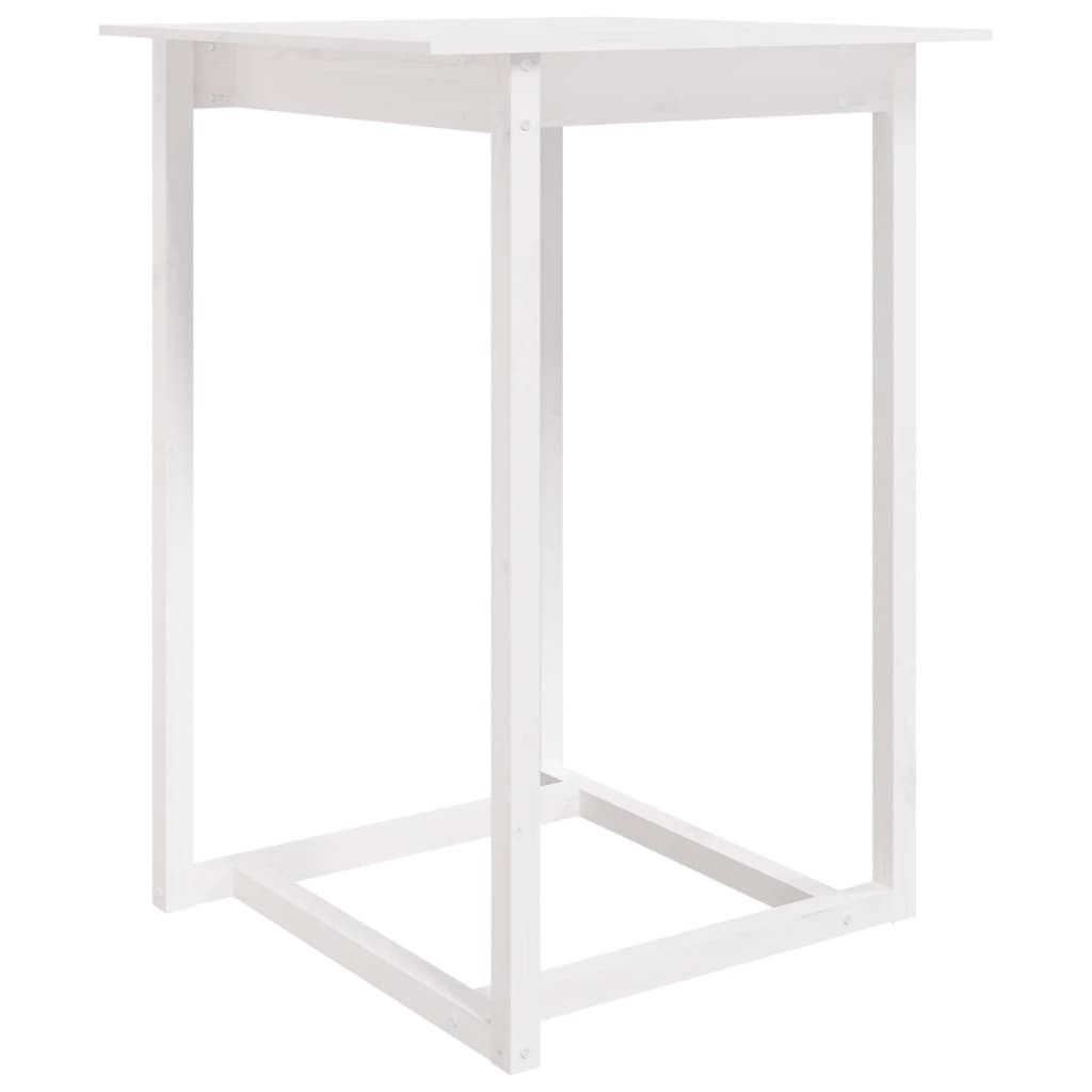 Bar Table White 80x80x110 cm Solid Wood Pine