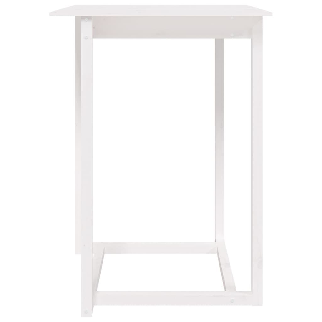 Bar Table White 80x80x110 cm Solid Wood Pine