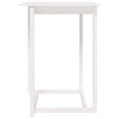 Bar Table White 80x80x110 cm Solid Wood Pine