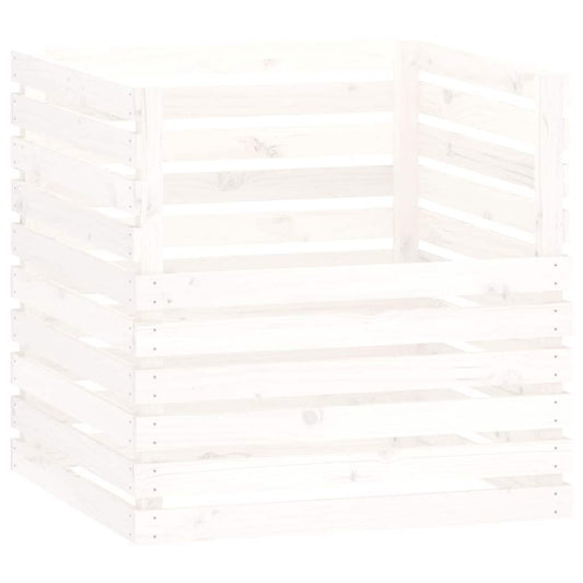 Composter White 80x80x78 cm Solid Wood Pine
