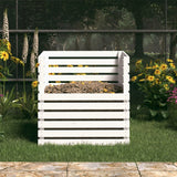 Composter White 80x80x78 cm Solid Wood Pine