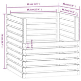 Composter White 80x80x78 cm Solid Wood Pine