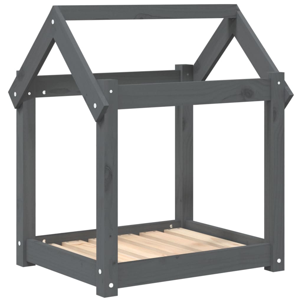 Dog Bed | Grey | Solid Pine Wood | Small/Medium | Durable | Dog Bed