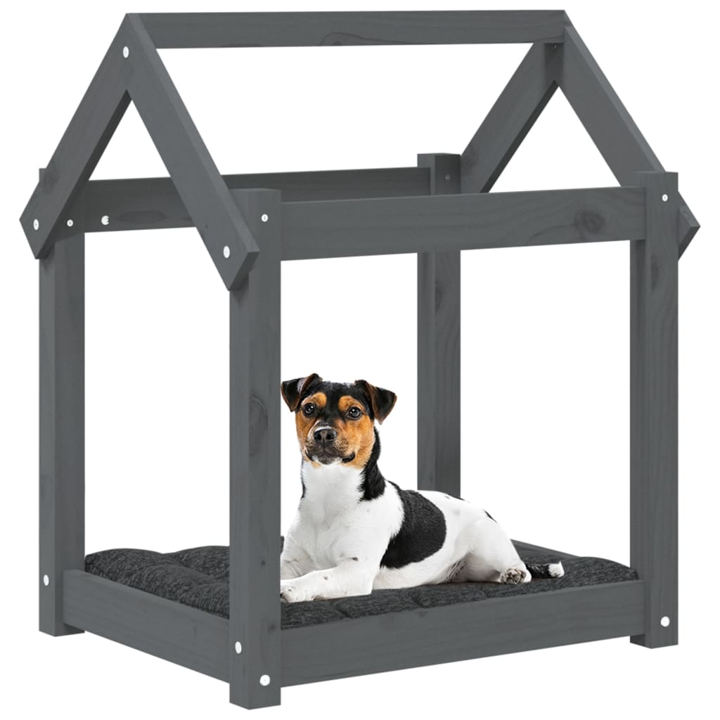 Dog Bed | Grey | Solid Pine Wood | Small/Medium | Durable | Dog Bed