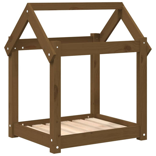 Dog Bed Honey Brown 61x50x70 cm Solid Wood Pine