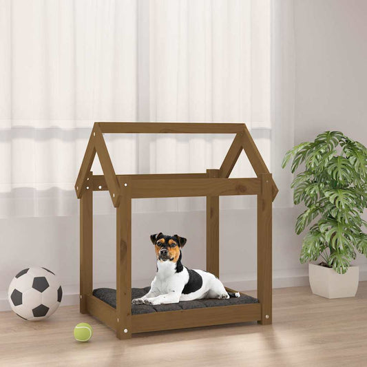 Dog Bed Honey Brown 61x50x70 cm Solid Wood Pine