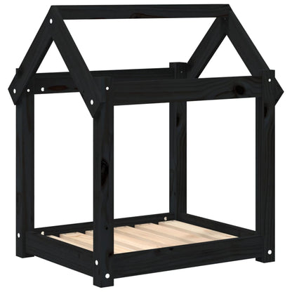 Dog Bed | Black | Solid Pine Wood | 61x50x70 cm |  Minimalistic | Dog Bed