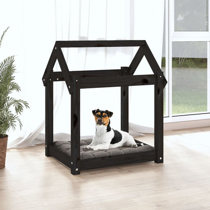 Dog Bed | Black | Solid Pine Wood | 61x50x70 cm |  Minimalistic | Dog Bed