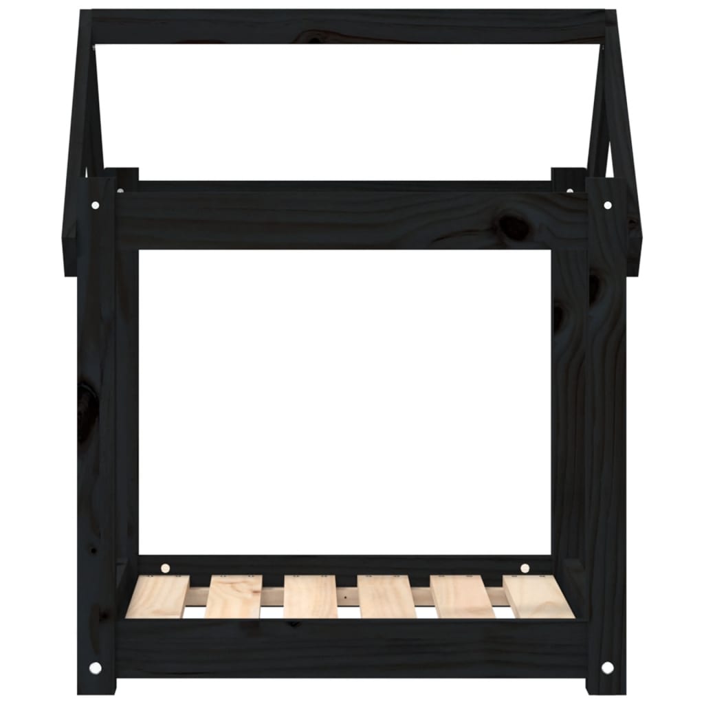 Dog Bed | Black | Solid Pine Wood | 61x50x70 cm |  Minimalistic | Dog Bed