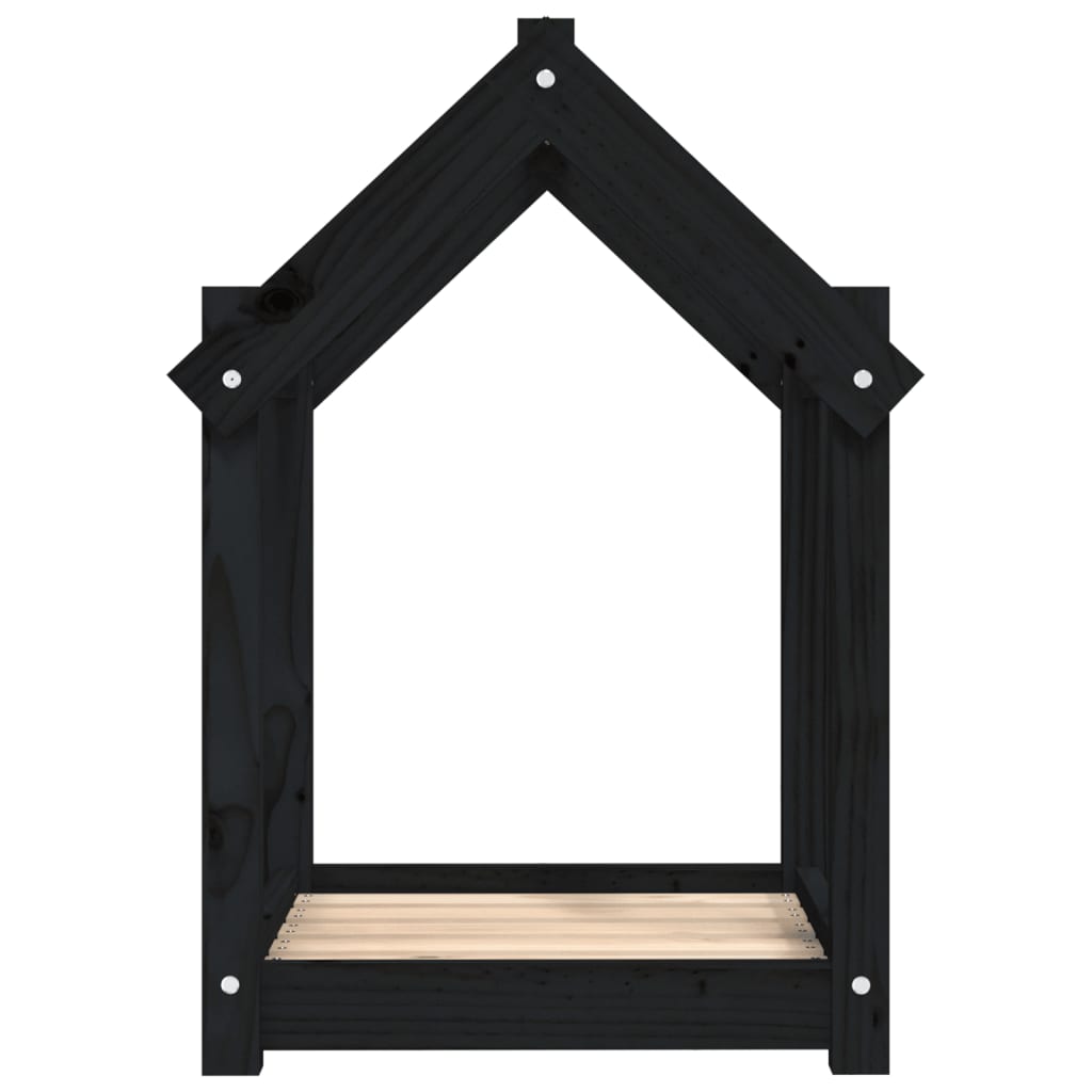 Dog Bed | Black | Solid Pine Wood | 61x50x70 cm |  Minimalistic | Dog Bed